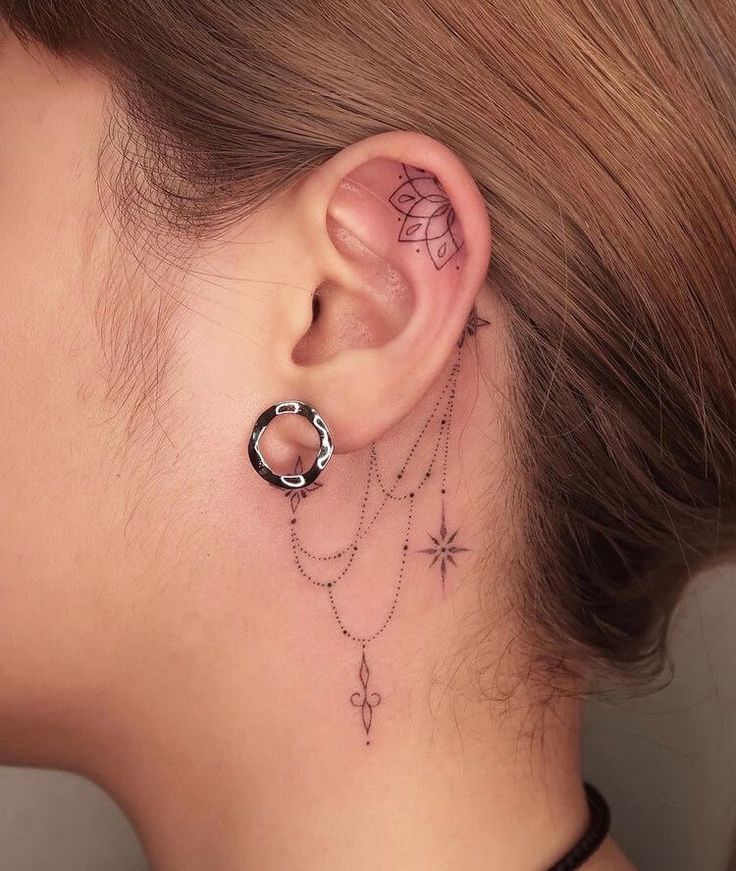 Tattoo ideas for behind ear depicted in stunning and meaningful styles