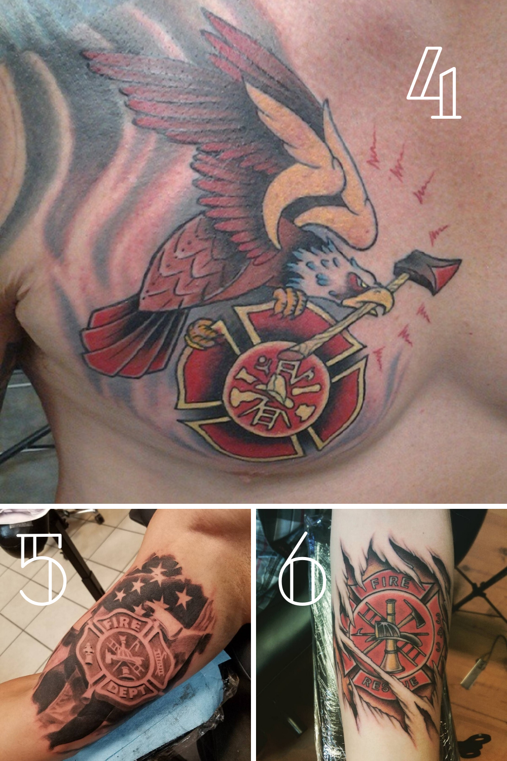 Tattoo ideas for firefighters imprinted with courage and dedication