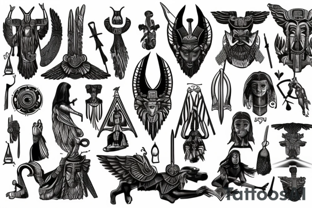 Illustrated Valhalla tattoo ideas for inspiration and creative expression